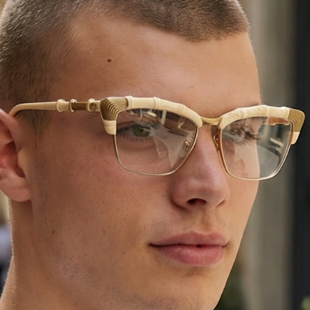 Sold Out Men's Gucci Optical Prescription Glasses Gold Accents Japan